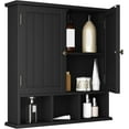 thumbnail image 1 of Bathroom Cabinet Wall Mounted 2-Door with 3 Open Shelves, Wooden Medicine Cabinets with Adjustable Shelf, Space Saver Storage Cabinets Over The Toilet for Bathroom&Living Room, 1 of 14
