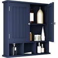 thumbnail image 1 of Bathroom Cabinet Wall Mounted 2-Door with 3 Open Shelves, Wooden Medicine Cabinets with Adjustable Shelf, Space Saver Storage Cabinets Over The Toilet for Bathroom&Living Room, 1 of 12