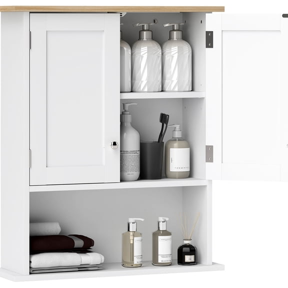 Bathroom Cabinet Wall Mounted | Add Sophistication to Bathroom | Painted MDF Construction | Adjustable Shelf for Custom Storage