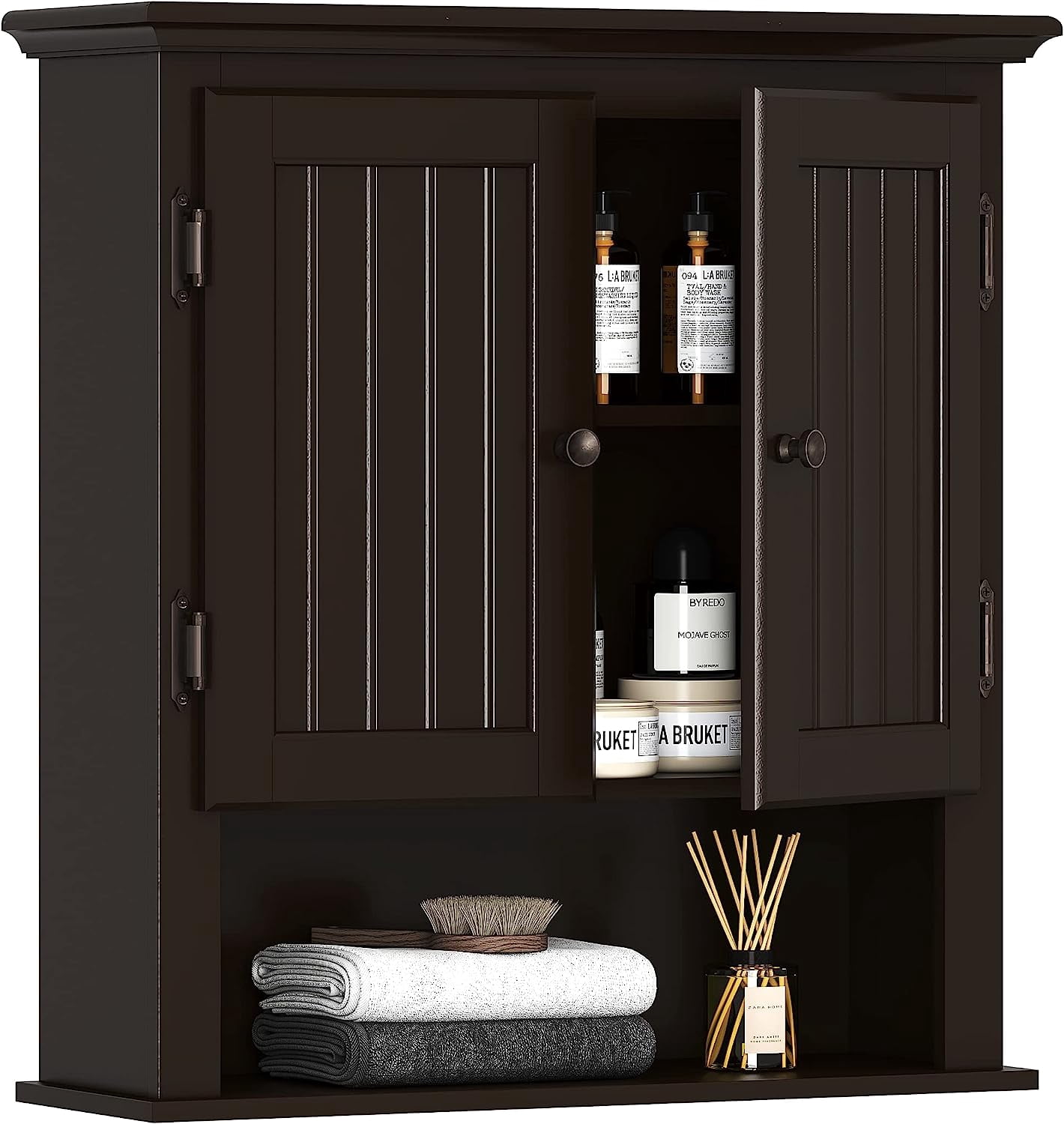 Bathroom Cabinet Wall Mounted, Wood Hanging Cabinet, Wall Cabinets with ...