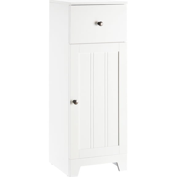 Bathroom Cabinet With 1 Drawer And Adjustable Shelf - White Stable Construction Compact Look