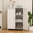 thumbnail image 1 of Bathroom Cabinet with Adjustable Shelf Freestanding Storage Cabinet with 2 Doors Wooden Organizer Floor for Bathroom Kitchen and Living Room, White, 1 of 6