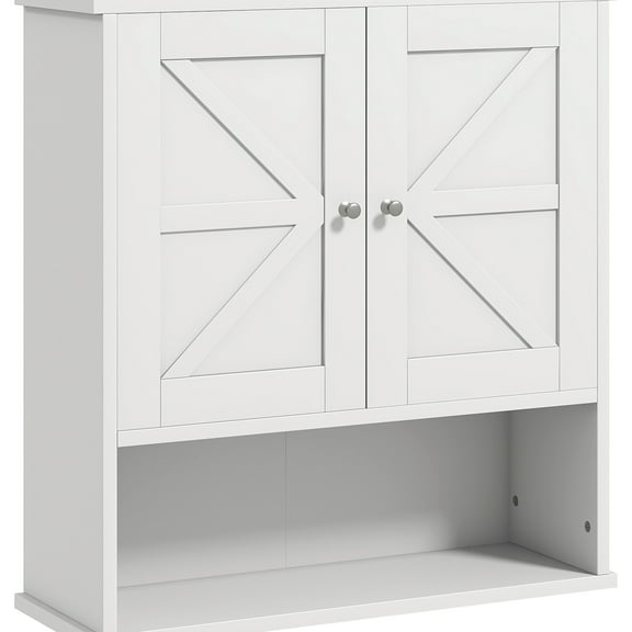 Bathroom Cabinetry - Wall Mounted With Extra Space And Adjustable Shelves, White Storage Unit, In Shelf Organization