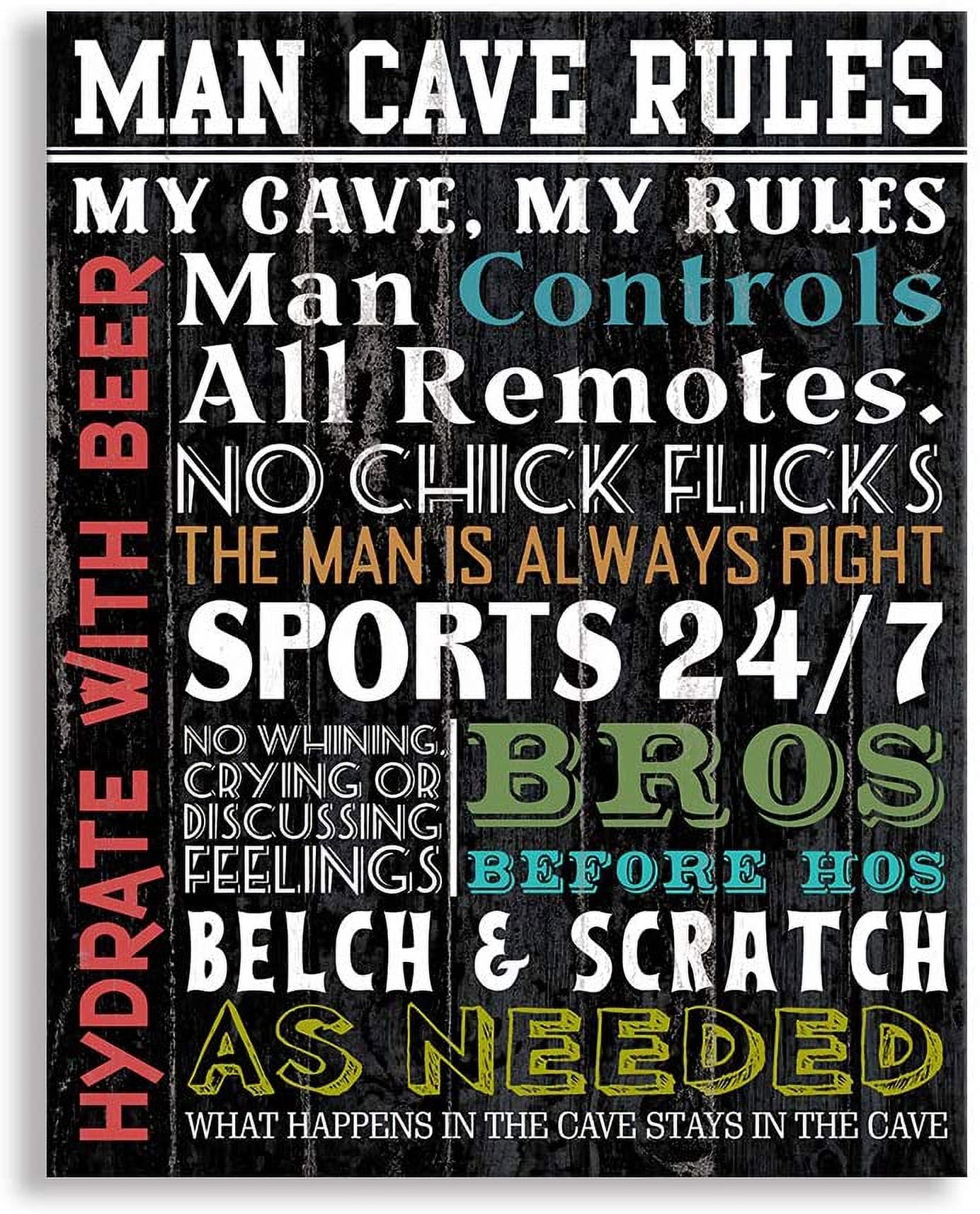 Bathroom Canvas Wall Art Rustic Funny Toilet Rules Prints Signs Framed ...