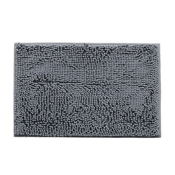 Bathroom Carpet 20x32 inch Chenille Bath Rug Non Slip Shower Mat Machine Washable Soft Microfiber Rugs for Bathroom Kitchen Bedroom Laundry Room,Dark Gray