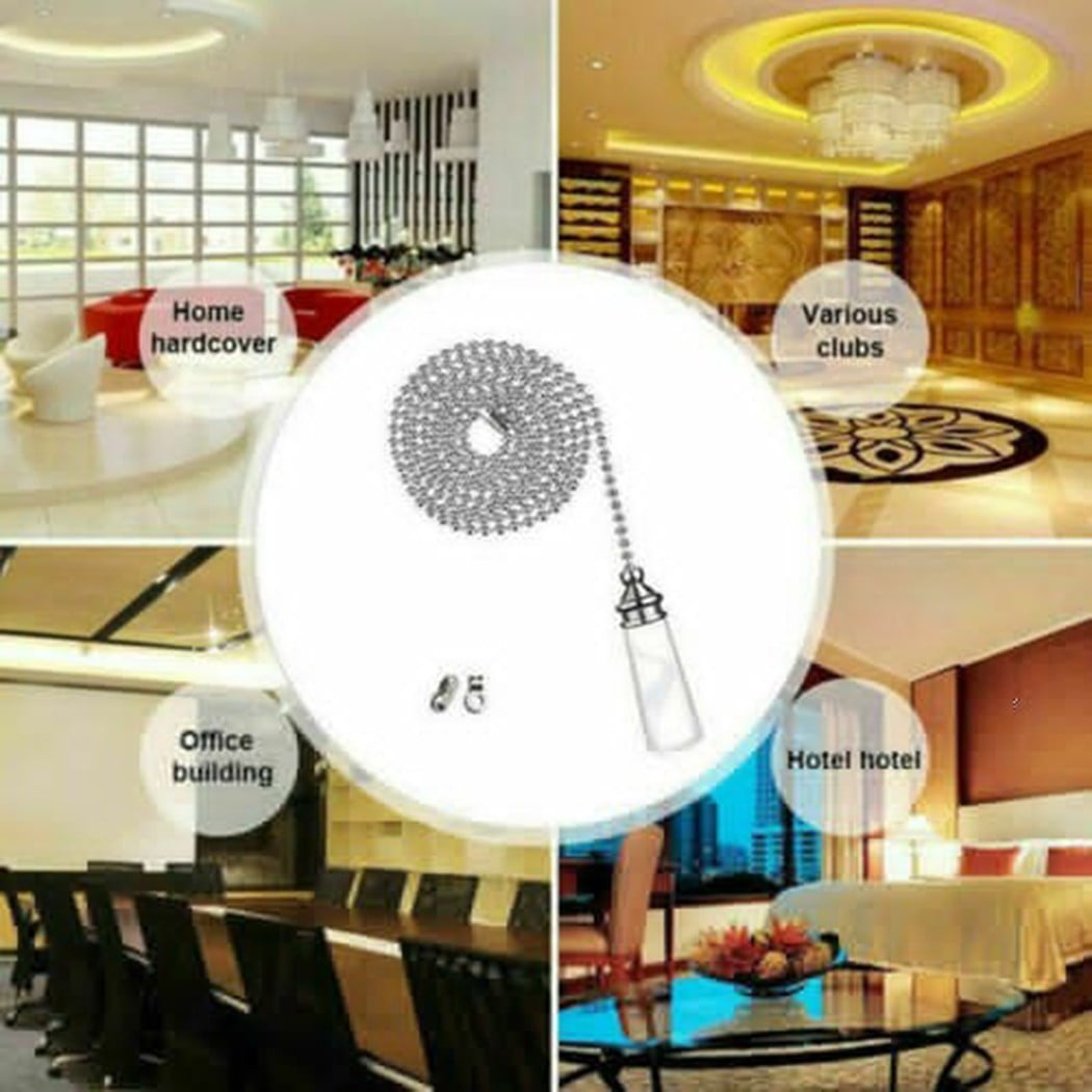 Bathroom Ceiling Light Switch Pull Cord String Crystal Handle Decor w ...
