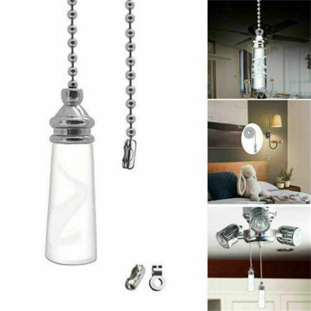 Bathroom Ceiling Light Switch Pull Cord String Crystal Handle Decor W ...