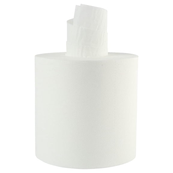 Bathroom Center-Pull Disposable Hand Paper Towel Roll, 2-Ply, 7.6 x 8.9, 600/Roll, 6/Carton, White