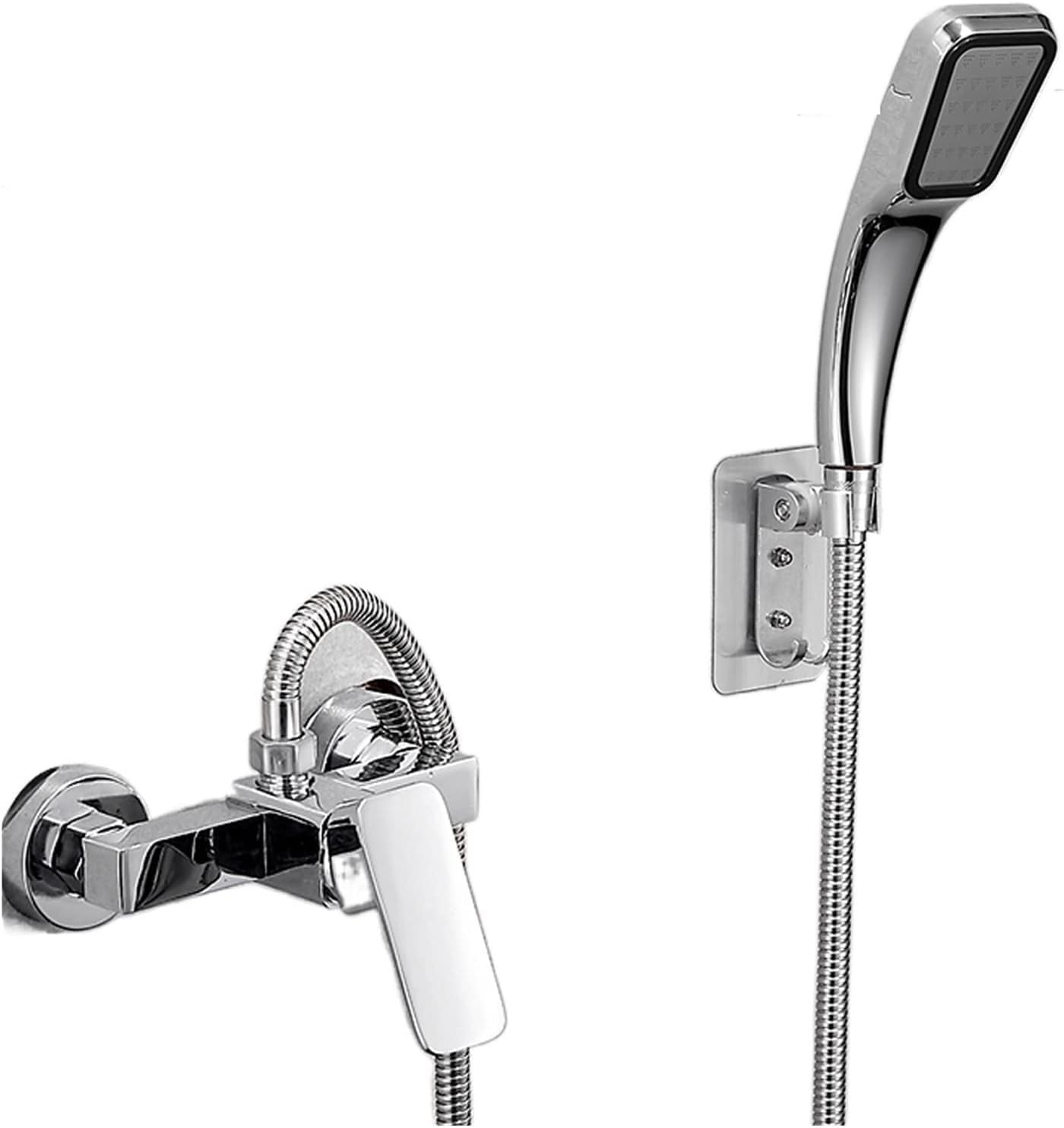 Bathroom Chrome Shower Faucet Set High Pressure Wall Mounted Shower Tap