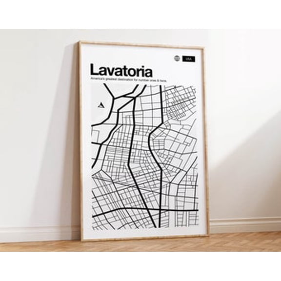 Bathroom City Map Guest Restroom Lavatory Poster, Versatile Bathroom Theme For Guest Room And Bathroom Decor