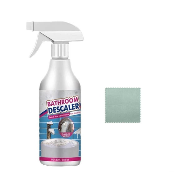 A Bathroom Cleaner 60Ml Glass Tile Faucet Stain Remover Bathtub Cleaner With Rag Non-Toxic Easy To Use Cleaning Solution For Bathroom Kitchen Sink Shower