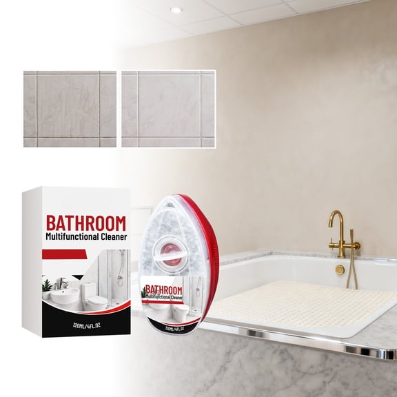 Bathroom Cleaner Liquid with Brush Tile Glass Stain Remover for Hard Water Soap Scum 120ml