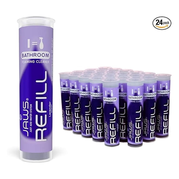 Bathroom Cleaner Refill Pods - 24 Count - Foaming Cleaner Concentrate - Refillable Cleaning System - Streak-Free Shower & Tile Cleaner - Eco-Friendly