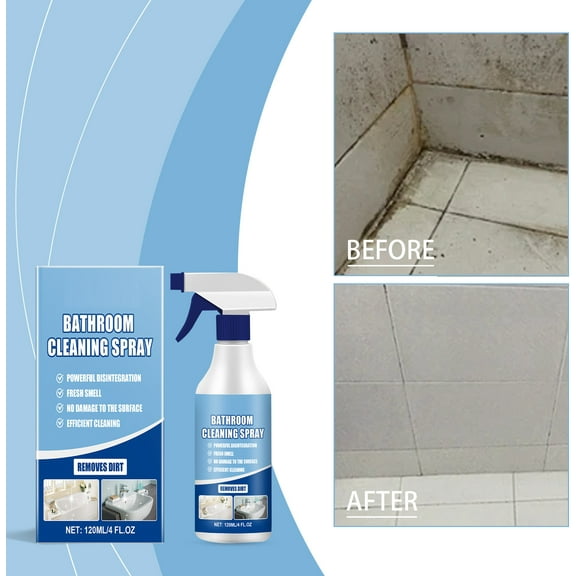 Bathroom Cleaner Spray 120ml – Limescale & Grime Remover for Toilet, Tiles & Taps – Dual Foam/Mist Nozzle, Sanitizes Surfaces, Fresh Scent for Sparkling Clean Bathrooms