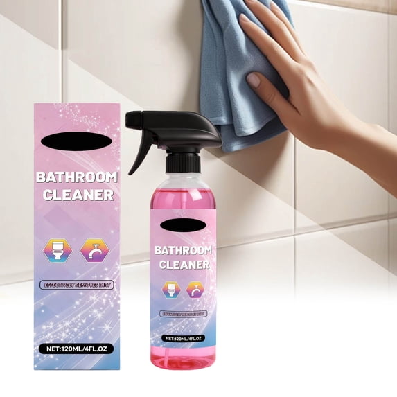 Bathroom Cleaner Spray 120ml, Multi-Surface Toilet & Tile Cleaner, Powerful Stain & Grime Remover for Bathtub Sink, Fast-Acting & Fresh Scent