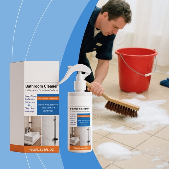 Bathroom Cleaner Spray 3.38 fl oz,Stone-Safe Formula for Marble & Tile,Fast Cleaning for Shower Walls,Bathroom Floors,Vanities and Countertops
