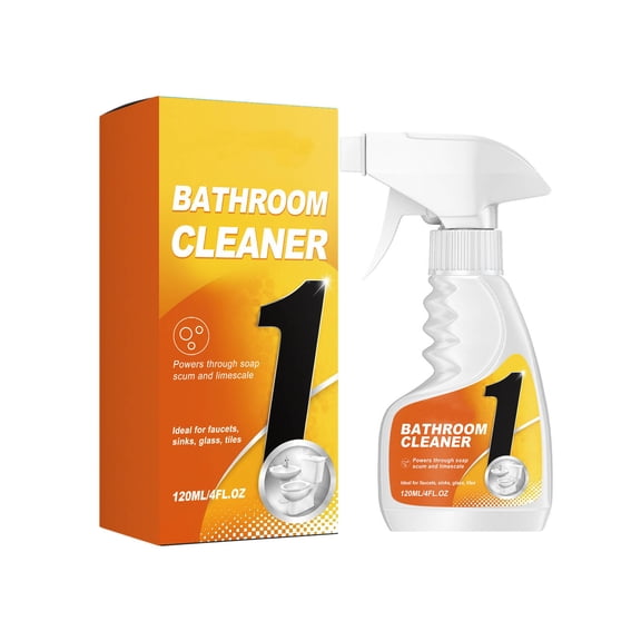 Bathroom Cleaner Spray For Cleaning Soap Scum Limescale Ceramic Tile Stains Yellow 4.1 Oz 1 Pack
