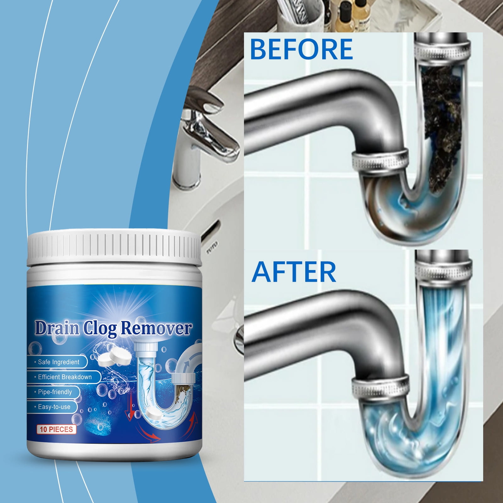 Bathroom Cleaning Effervescent Tablets, Multi-functional Bio-enzyme ...