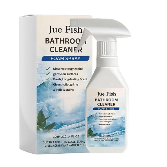Bathroom Cleaning Foam Spray for Tile & Glass Surfaces, Powerful Grime Remover Used for Deep Tub Scrubbing, Effective Household Scum Solution Helps Maintain Clean Home