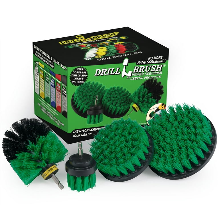 Drillbrush 4 Piece Nylon Power Brush Tile and Grout Bathroom Cleaning Scrub Kit