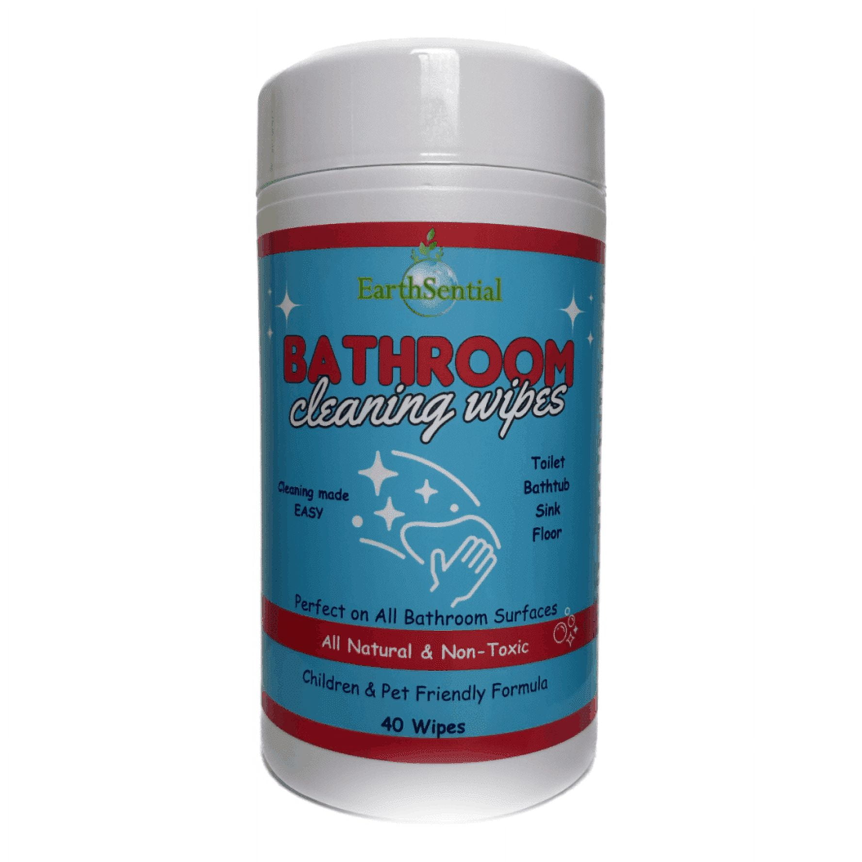Bathroom Cleaning Wipes All Natural by Earthsential 40 ct Made for ...