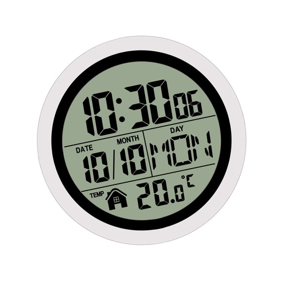 Bathroom Clock 5.75" Kitchen Wall Clock with Large Screen Shower Clocks with Suction Cup,Temperature,Date,Calendar