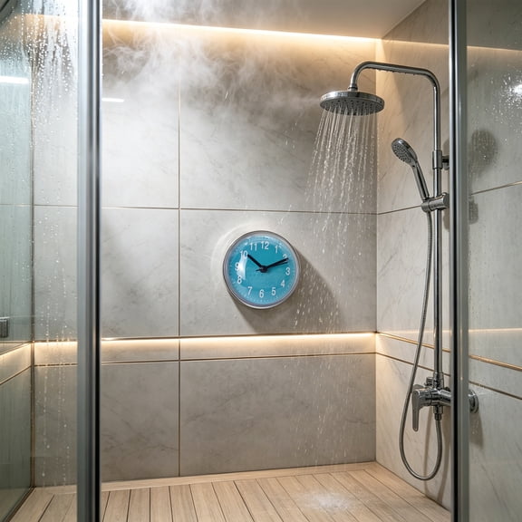 Bathroom Clock, Waterproof Shower Wall Clock with Suction Cup Mount, 3 in Non-Ticking Quartz Analog for Mirror, Kitchen, Fog Resistant