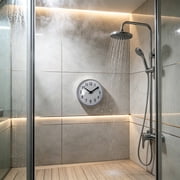 Bathroom Clock, Waterproof Shower Wall Clock with Suction Cup Mount, 3 in Non-Ticking Quartz Analog for Mirror, Kitchen, Fog Resistant