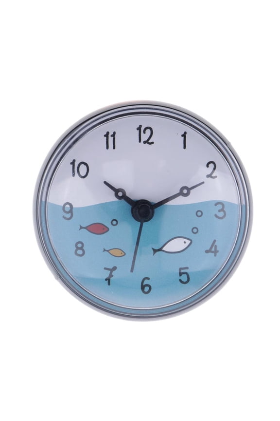 Bathroom Clock Waterproof for Mirror Windows Decoration Gray