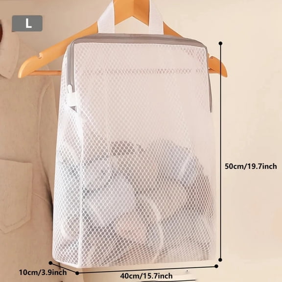 Bathroom Clothing Organizer Wall-mounted Zippered Honeycomb Net Laundry Bag Multi-functional Bedroom