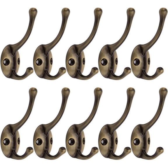 Bathroom Coat Hooks, Decorative Hanger Rack for Hanging Towel,Jacket,Handbag,Scarf,Keys,Solid Wall Mounted Home Kitchen Garage Closet Storage & Organization Hardware Accessories 10PC (Bronze)