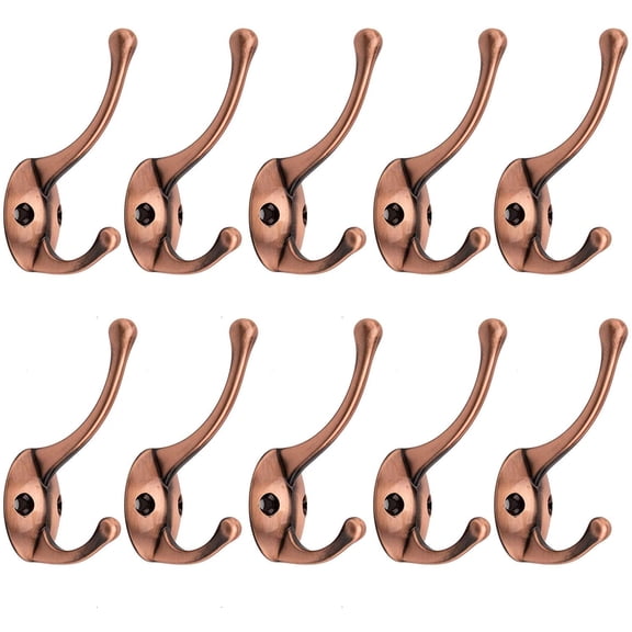 Bathroom Coat Hooks,Decorative Hanger Rack for Hanging Towel,Jacket,Handbag,Scarf,Keys,Solid Wall Mounted Home Kitchen Garage Closet Storage & Organization Hardware Accessories 10PC (Copper) Copper -