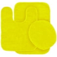 thumbnail image 1 of Bathroom Collection 3 Pieces Includes, 1 Contour Mat, 1 Lid Toilet Cover, 1 Bath Mat Anti-Slip With Rubber Backing #6 Yellow Solid Color, 1 of 4