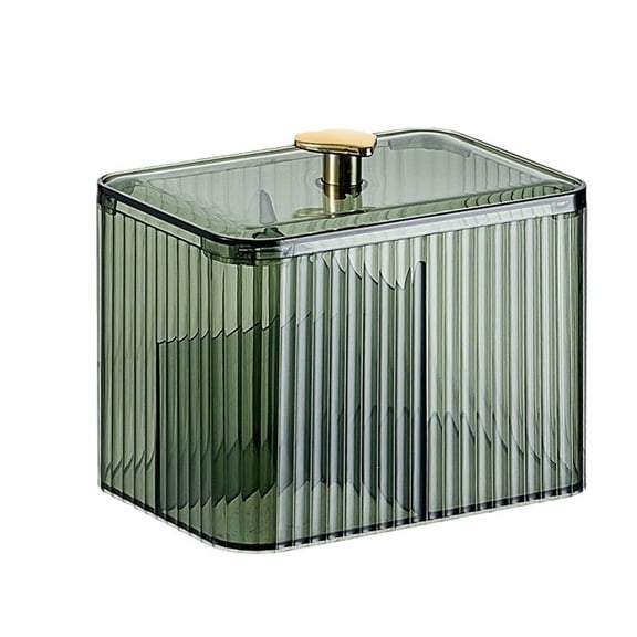 Bathroom Container,3-Section Cotton Ball/Swabs Dispenser,3 Grids Apothecary Jar Organizer, Cosmetics Storage for Vanityonly box