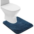 thumbnail image 1 of Bathroom Contour Rug Non Slip Bath Mat Water Absorbent Soft Microfiber Shaggy Bathroom Mat Machine Washable Bath Rug for Bathroom Thick Plush U Shape Toilet Rug (20 x 24, Navy), 1 of 6