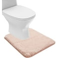 thumbnail image 1 of Bathroom Contour Rug Non Slip Bath Mat Water Absorbent Soft Microfiber Shaggy Bathroom Mat Machine Washable Bath Rug for Bathroom Thick Plush U Shape Toilet Rug (20 x 24, Blush), 1 of 6