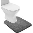 thumbnail image 1 of Bathroom Contour Rug Non Slip Bath Mat Water Absorbent Soft Microfiber Shaggy Bathroom Mat Machine Washable Bath Rug for Bathroom Thick Plush U Shape Toilet Rug (20 x 24, Dark Grey), 1 of 6