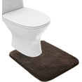 thumbnail image 1 of Bathroom Contour Rug Non Slip Bath Mat Water Absorbent Soft Microfiber Shaggy Bathroom Mat Machine Washable Bath Rug for Bathroom Thick Plush U Shape Toilet Rug (20 x 24, Brown), 1 of 6