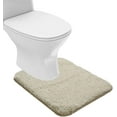 thumbnail image 1 of Bathroom Contour Rug Non Slip Bath Mat Water Absorbent Soft Microfiber Shaggy Bathroom Mat Machine Washable Bath Rug for Bathroom Thick Plush U Shape Toilet Rug (20 x 24, Light Tan), 1 of 6