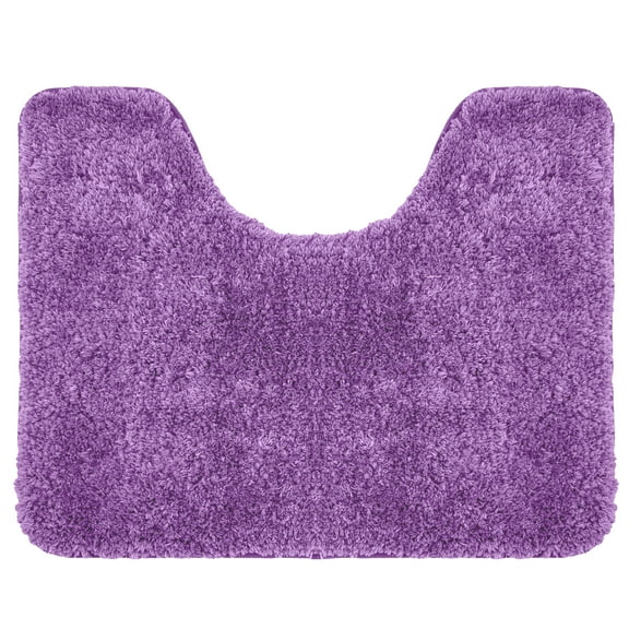 Bathroom Contour Rugs Non Slip, Large Bath Rugs for Bathroom Decor, Bathroom Shower Floor Mat, Machine Washable U Shape Toilet Rug for Bathroom, 20" X 24", Lavender