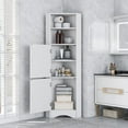 Bathroom Corner Tall Freestanding Storage with Doors