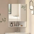 thumbnail image 1 of Bathroom Corner Medicine Cabinet, Corner Medicine Cabinet with 2 Doors,Small Cabinet for Bathroom,White,24" x18", 1 of 7