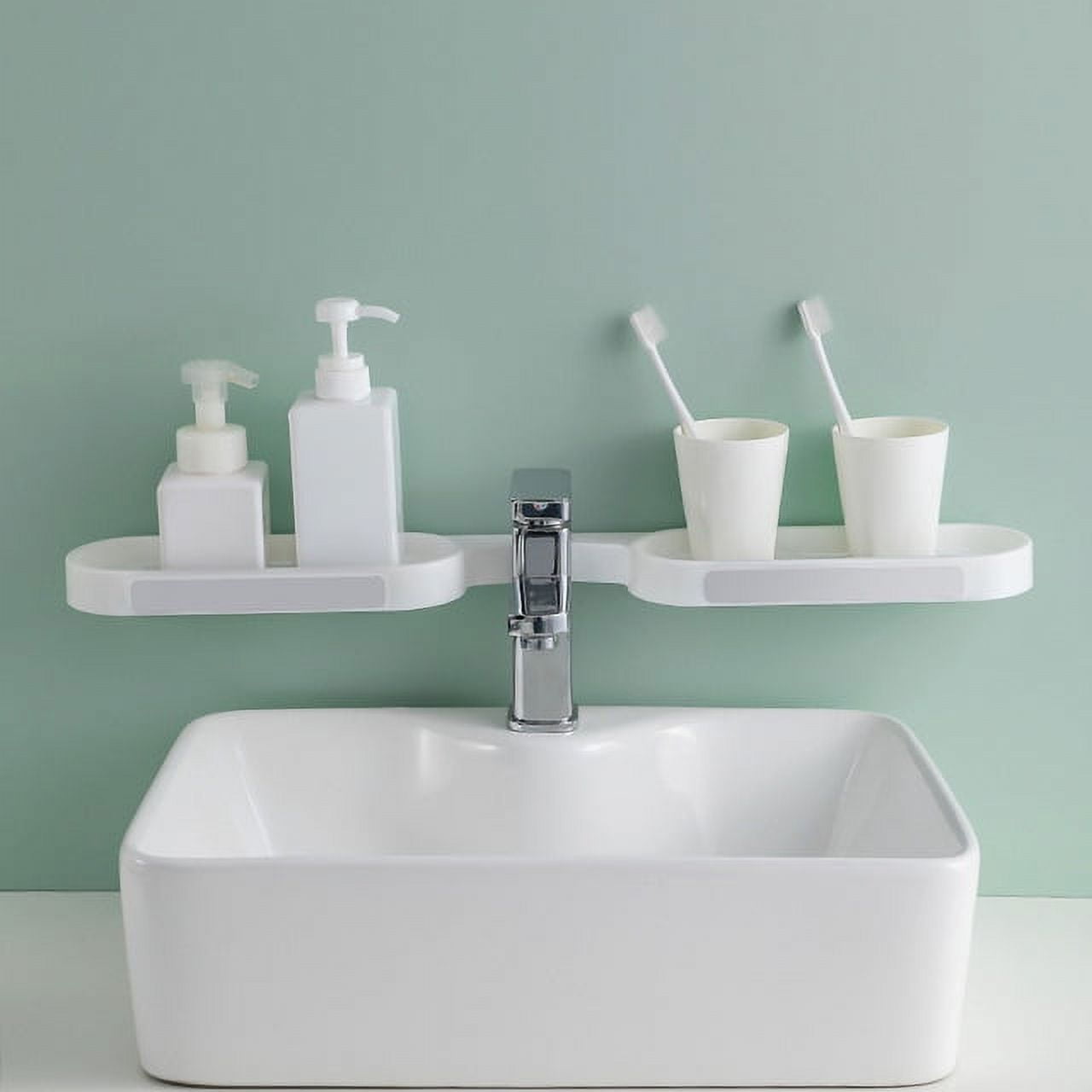 1pc Wall Mounted Bathroom Storage Rack With Suction Cup, No Drilling  Needed, For Toiletries And Accessories