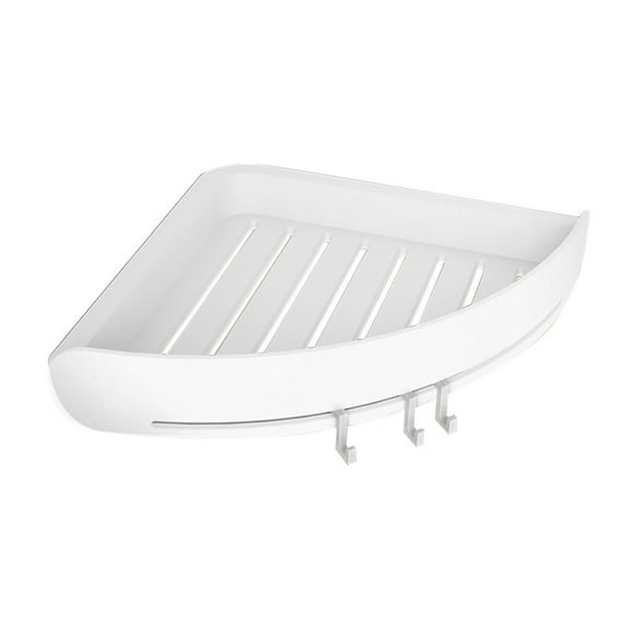 Bathroom Corner Shelf Organizer 33.2x23.9x5cm Triangular Suction Cup No Drill Storage Rack for Shower Shampoo Soap Towel Easy Install Removable Rustproof Space Saver