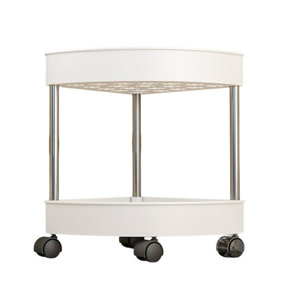 Bathroom Corner Shelf Organizer with Rolling Wheels, 4 Tier Corner Storage Shelf with Drainage Holes for Shower, Detachable Rolling Cart for Bathroom Organization