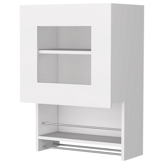 Bathroom Corner Shelf With 3 Cabinet, White, Engineered Wood, Metal Handles For Function Bath Storage