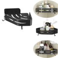 thumbnail image 1 of Bathroom Corner Shelves, Tutuviw 1 Pcs Shower Corner Shelf No Drilling, Bathroom Corner Shelves Black with 2 Hooks, Rustproof Aluminum Wall Mounted Shower Caddies for Bathroom/Kitchen, 1 of 7