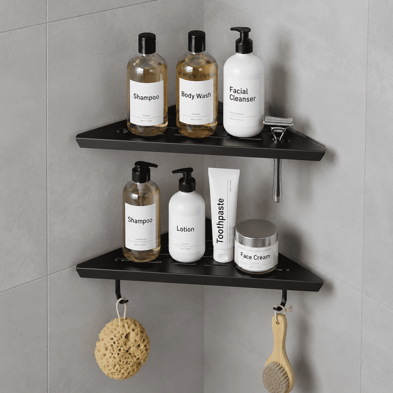 Inset Bookshelves Bathroom Corner Shower Sh2 Pack 12