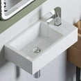 thumbnail image 1 of Bathroom Corner Sink, 18”x10" Small Ceramic Hand Wash Basin Sink Wall Mount Bathroom Cloakroom Right Hand, 1 of 17