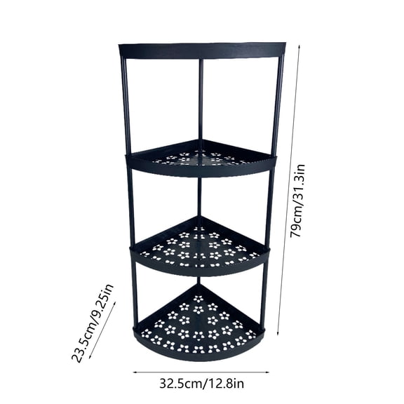 Bathroom Corner Storage Rack - Freestanding Plastic Shelf for Toiletries, Space Saving, Modern European Style Nightstand & Side Table for Living Room and Bedroom